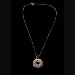 925 Sterling Silver Prayer Religious Scripture Disk Pendant Necklace 18"